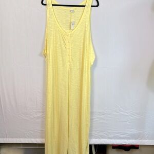 Old Navy Yellow Jumpsuit Size 4X New Cotton Stretch Sleeveless